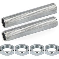 Kit de fixation 50mm – 2 tiges filetées en acier – 4 écrous – Filetage métrique pas standard – Pour assemblages solides – Hepoluz