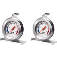 Lntyq Lot de 2 thermomètres de four en acier inoxydable pour four à gaz, accessoires de four à pizza, thermomètres de four