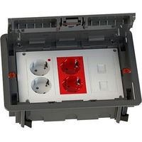 Kit puesto trabajo suelo empotrar 4 schukos y 2 RJ45 Blanco
