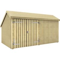 Plus Gartenhaus Multi 2 Module 445 x 258 cm natur mit Doppeltür, geschlossen Gartenhäuser Holz