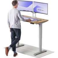 Desktronic Bureau assis debout HomePro - 120x60cm - Chêne/Gris