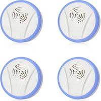 Ultrasonic Mosquito Repellent Set of 4, Ultrasonic Electronic Insect Repellent and Anti-Rodent for Rodents Mouse Mosquito Cockroach Spider Fly