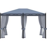 Tonnelle avec moustiquaire 3x4 m Anthracite Acier
