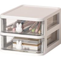 Kosmetik-Organizer, Schubladen, Make-up-Schubladenbox, Büro-Aufbewahrung, Kunststoff mit Schubladen, Kaninchengriff, Kosmetik-Aufbewahrungsbox, CommoTransparent