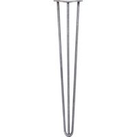 4 x 28" Hairpin Legs - 3 Prong - 12mm - Raw Steel