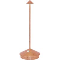 Lampe De Table Led Pina Pro Feuille De Cuivre Rechargeable Et Dimmable Sans Fils Zafferano