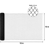 Filet de Protection 10x10m à Maille Hexagonale 35mm - Polyéthylène Anti-UV Noir