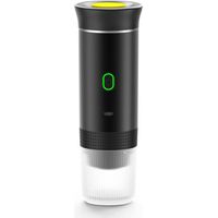 Cafetière portable, machine à expresso 3 en 1, chauffage électrique, machine à expresso 12 V, rechargeable, pour bureau, voyage, maison, compatible avec les capsules d'expresso et le café moulu, noir
