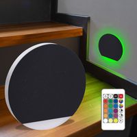 LED Treppenleuchte rund schwarz - Lichtfarbe: Warmweiß bis Kaltweiß + RGB-Farben - Lichtaustritt: Orbis