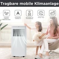 Climatiseur mobile 9000 BTU/h (2,5KW) : déshumidificateur, fonction de dégagement d'air, contrôle par télécommande/APP, 3 modes de fonctionnement, pour espaces jusqu'à 100 m³, minuterie 24h, classe én