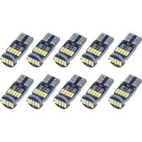 10 bombillas LED T10 W5W, compatibles con Canbus 15 bombillas LED SMD 4014 para automóviles, 194 168 2825, blanco 6000K, para iluminación interior, iluminación del maletero, iluminación de la matrícul