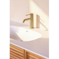 Mitigeur de lavabo en inox ELLIOT modèle bas cartouche céramique Ø25 BASS or brossé