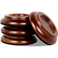 Roulettes pour piano, lot de 4 roulettes en bois pour pianos droits, patins de protection, pieds de meubles, patins pour pieds de piano, marron