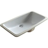 Lavabo d'arredo incasso sottopiano 71x37 rettangolare bianco di