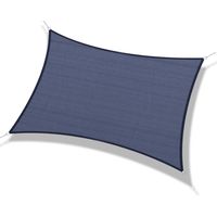 Toldo rectangulaire 4x6 m Anti-UV œillets acier inox cordes nylon bleu