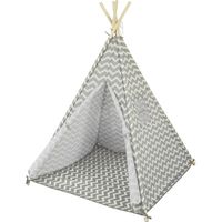 Sobuy – Tipi enfant OSS03 – Tente de jeu en polyester avec poteaux en bois – Dimensions L116 x P116 x H158 cm – Installation rapide