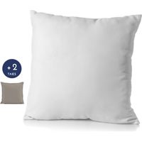 Pack moelleux 1 Oreiller + 2 taies colorées coton 57 fils beige 60 x 60 cm