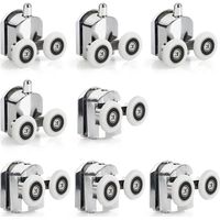 Pcs Sliding Shower Door Rollers Zinc Alloy Shower Sliding Door Wheel 23mm Diameter Replacement Twin Wheels for Bathroom