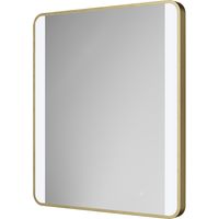 Colore Wade Brushed Brass 600mm x 800mm Illuminated Dimmable LED Mirror with Demister and Touch Sensor