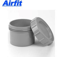 AIRFIT Endstopfen, Muffenstopfen mit Schraubverschlusskappe, grau, DN50