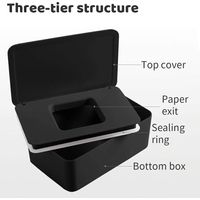 Babyfeuchttuchbox, Feuchttücherbox mit Deckel, für trockenes und feuchtes Taschentuchpapier, Serviettenboxen, für Zuhause und Büro (schwarz)