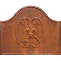 Biscottini – Plaque de cheminée en fonte décorée – Dimensions 80x65 cm – Finition artisanale unique – Émet chaleur après extinction du feu