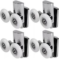Roulettes de Porte de Douche,23 mm Roues en Haut ou en Bas pour Cabine Salle de Bains Porte en Verre (23mm/2top+2bottom)