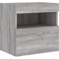 Mueble TV multimedia Estante TV Aparador TV Comedor Salón Dormitorio Pared con luces LED Sonoma 40 x 30 x 40 cm Gris 020028046