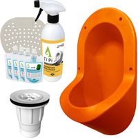 Urinoir sans eau encastrable TI'PI orange + kit valve parachute + pack entretien