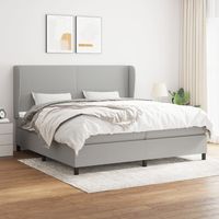 Lit adulte,Lit avec Sommier et Matelas confortable pour Chambre,Ensemble Lit à sommier tapissier Gris clair 200x200cm Tissu -BVN77953