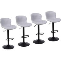 ralex-chair Tabouret Bar, Chaises de Bar pour Cuisine, Siège Pivotant à Hauteur Réglable, Montage Facile, Moderne Tabouret Haut pour Bar, Cuisine, Salle à Manger,(Lot de 4,Gris Clair)