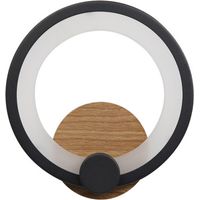 SYDNEY applique 10w 4000k legno nero scuro 19,5x19x5 cm 1300lm