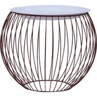 Table basse Table de salon Bout de canapé Doré Ø 51 cm 21953