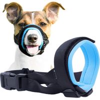 Gentle Muzzle Guard for Dogs - Prevents Biting and Unwanted Chewing Safely – New Secure Comfort Fit - Soft Neoprene Padding – No More Chafing – Training Guide Helps Build Bonds with Pet (Blue, S+)