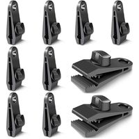 10pcs pinces à bâche pinces à bâche crochets à bâche pinces coupe-vent pour tentes camping coupe-vent accessoires de pince à soleil (noir)