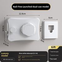 Étendoir à linge invisible blanc, 5,1 m, sans perçage, pour toilettes intérieures, télescopique, pour balcon, corde à linge décorative