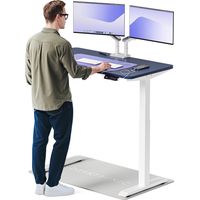 Desktronic Bureau assis debout HomeOne - 120x60cm - Blanc/Bleu