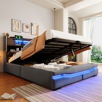 letto contenitore 140x200 ricarica USB LED OKMYHOME