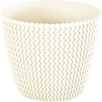 Prosperplast Maceta redonda 5L Prosperplast Splofy de plastico en color crema, Ø21,8 x 18,4 cm