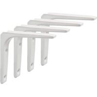 Equerre Etagere Murale, 4PCS Equerre Metal 100mm x 100mm Equerre Charge Lourde Support Etagere Murale Pour Deco Murale Cuisine Industrielle radiateur Montage Mural (Blanc)
