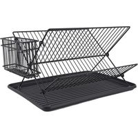 Present-Time Escurreplatos Plegable Negro Robusto