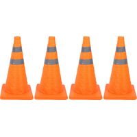 Ortviai Cônes de Sécurité Routière 45 cm – 4 pièces, pliables, avec bandes réfléchissantes 360°, base PP et tissu Oxford étanche