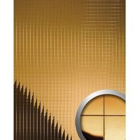 Pannello per interni e pareti mosaico WallFace 27375 M-STYLE Rivestimento murale autoadesivo specchio oro 0,96 mq