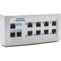 Batilec – Brasseur multimédia 8 RJ45 – Raccordement en étoile – Norme NF C 15-100 – Diffusion internet et télévision IP – Réseau Ethernet 10/100/1000 Mbps