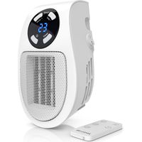 Brandson Steckdosen Heizlüfter, 500W Mini Heizung mit Temperaturregelung & Fernbedienung, Überhitzungsschutz, Automatische Abschaltung, Weiß