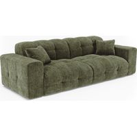 Canapé 4 places en velours gaufré vert vintage COCOON
