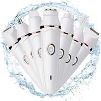 Rasoir électrique 7 en 1 pour femmes - Kit de rasage utilisable sur peau sèche ou humide, épilateur rechargeable pour le visage, le corps, le maillot, le nez, les sourcils et les jambes