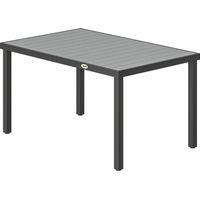 Table de Jardin 6 personnes avec Structure Acier Liste 140x90x74 cm Gris