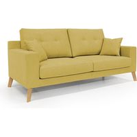 Danish Sofá moderno de tela suave e impermeable 146 cm Amarillo
