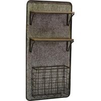 Metall-Holzregal 2 Regale mit Stauraum cm38,5x11,5h78